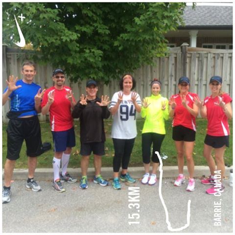Running club from work. Eight fingers represent our 8th training run!