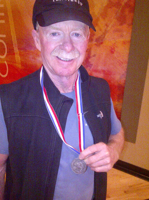 Bob with his 1983 Boston medal. I would not wear it, it is something earned.....and well, you just never know!