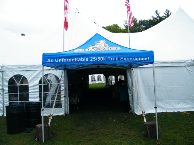 Outside the big tent.