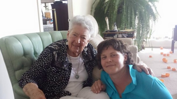 On her 91st birthday, Isabel is with her granddaughter Alyssa.