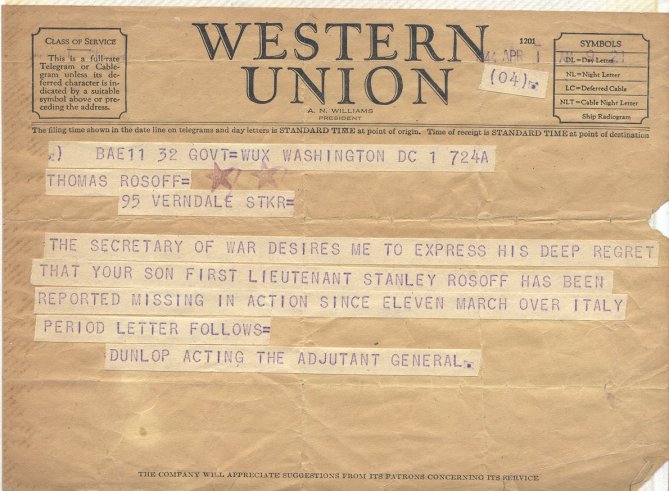 The 1st telegram that Isabel received would have been similiar to this one. What a relief it must have been to receive that second telegram Image source.