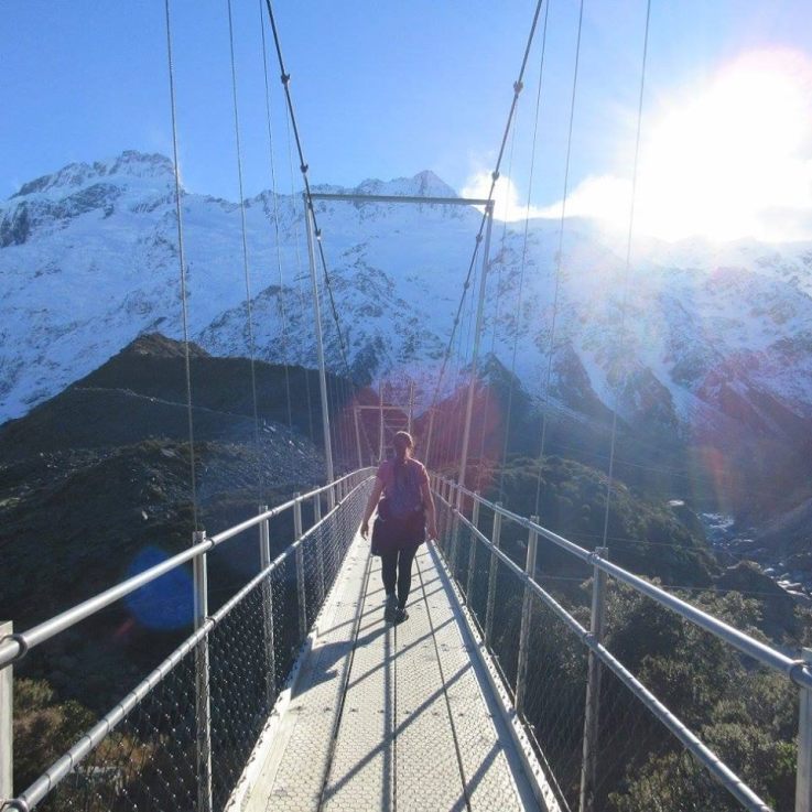 My daughter on the Hooker Valley trail last August