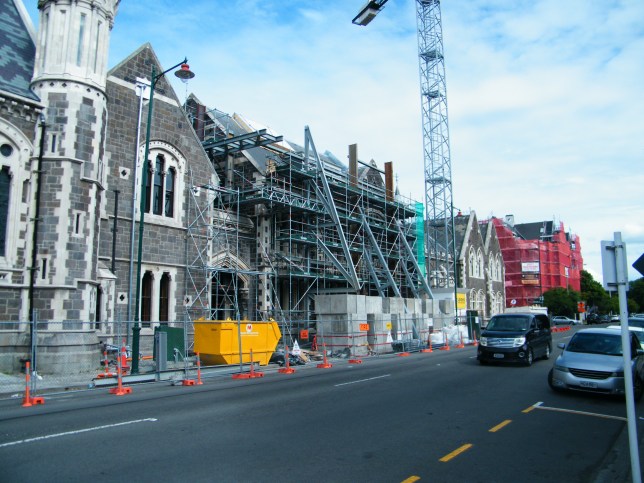 Historical buildings such as this one having a major restoration from the earthquake .damage 