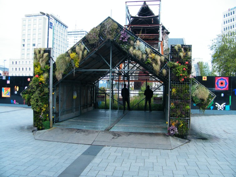 A memorial in Cathedral Square using part of the Cathedral to rember the 186 lives lost in the 2011 earthquake.